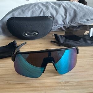 Oakley Sutro Sunglasses w/ sapphire blue prizm lenses + grey prizm lenses
